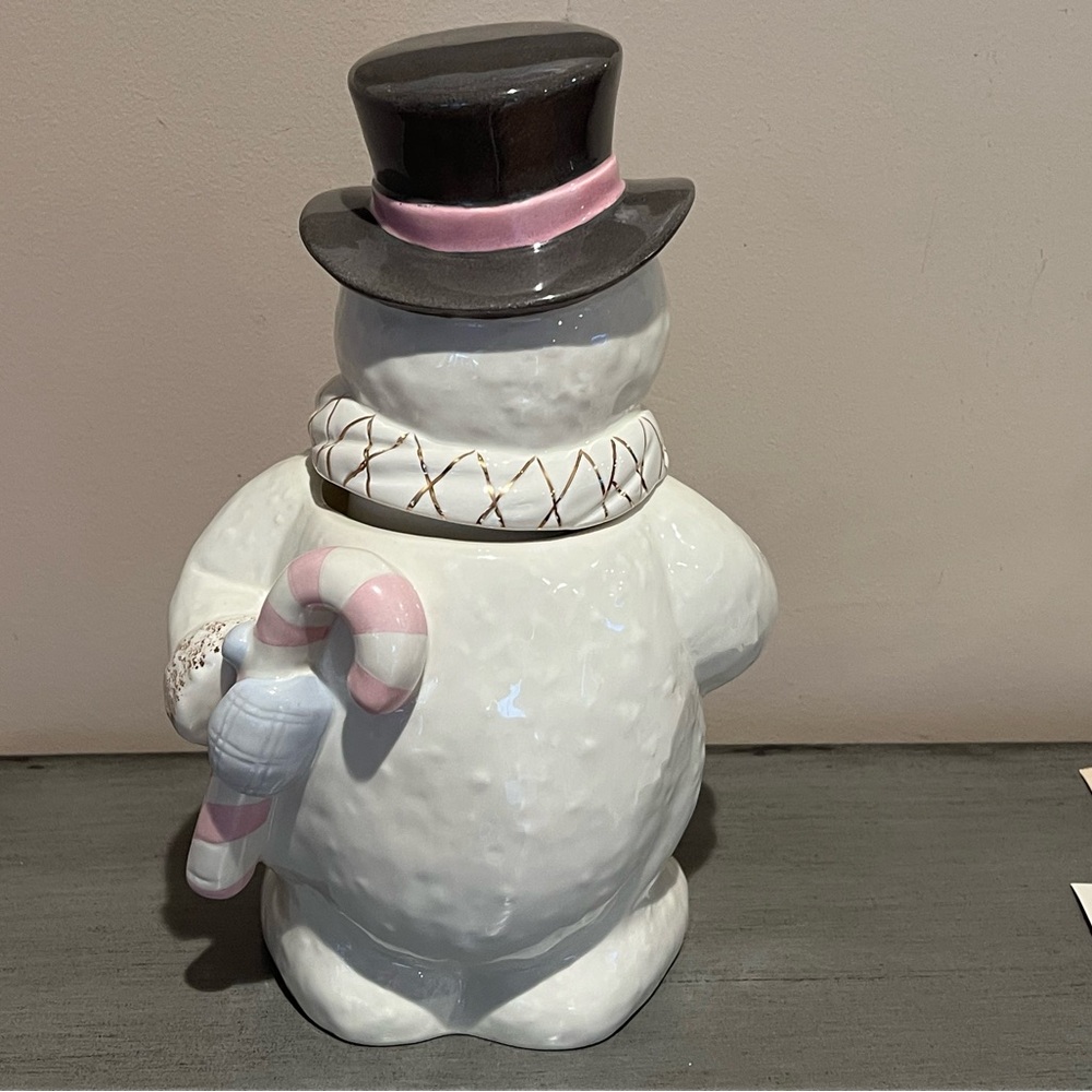 Lenox Snowman 24K trim cookie jar Christmas - Picture 8 of 10